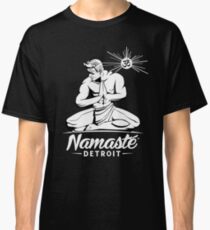 Namaste Detroit Schwarz und Weiß Classic T-Shirt