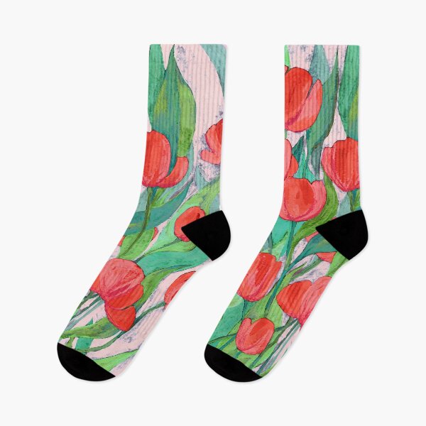 Item preview, Blooming Red Tulips in Gouache  designed and sold by micklyn.