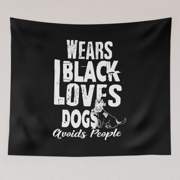 Item preview, Wears Black Loves Dogs Avoids People Introvert designed and sold by perfectpresents.