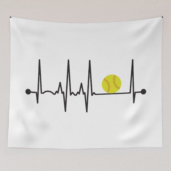 Item preview, Softball Heartbeat designed and sold by teesaurus.
