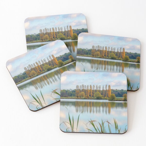 Item preview, Poplars reflecting in a pond designed and sold by Delphimages Art.