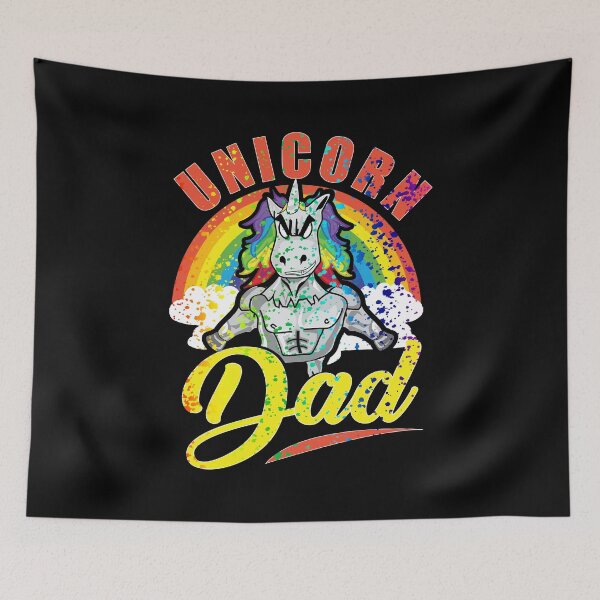 Item preview, Rainbow Paint Splatter Unicorn Dad Awesome Fathers designed and sold by perfectpresents.