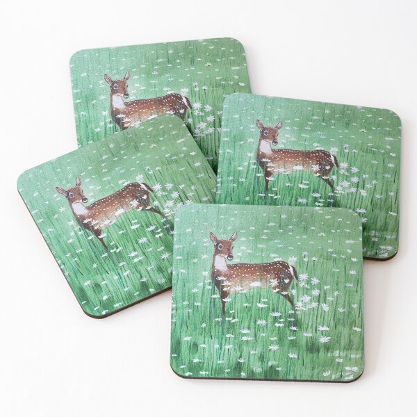 Item preview, Fawn in a field of flowers designed and sold by BobbiShawArts.