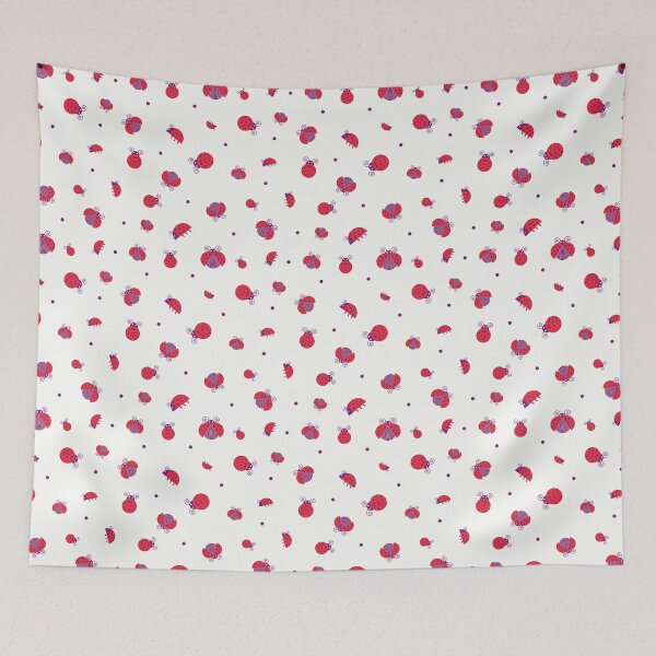 Item preview, Red ladybugs and purple dots designed and sold by marufemia.