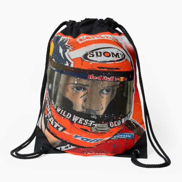 Andrea Dovizioso MotoGP graffiti painting by DRAutoArt Drawstring Bag