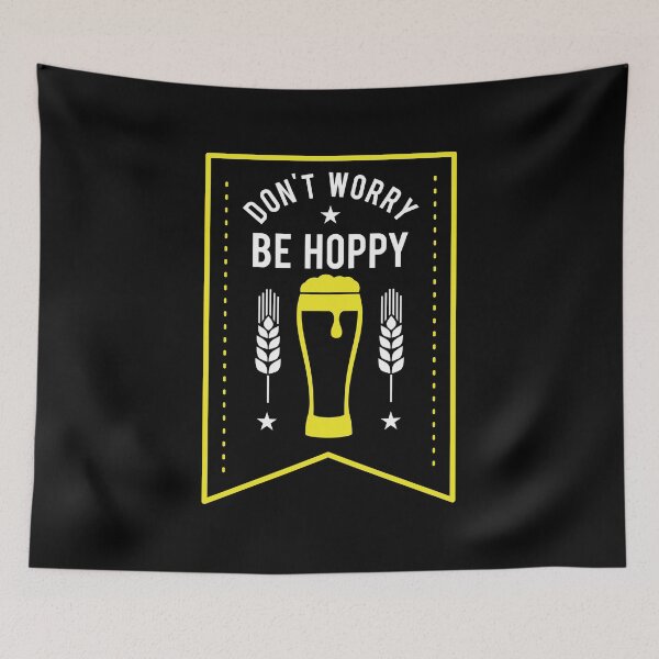 Item preview, Funny Don't Worry Be Hoppy Cute Beer Drinking Pun designed and sold by perfectpresents.