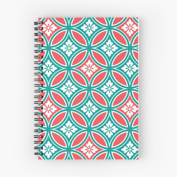 Item preview, Shippo with Flower Motif, Turquoise & Coral Orange  designed and sold by Marymarice.