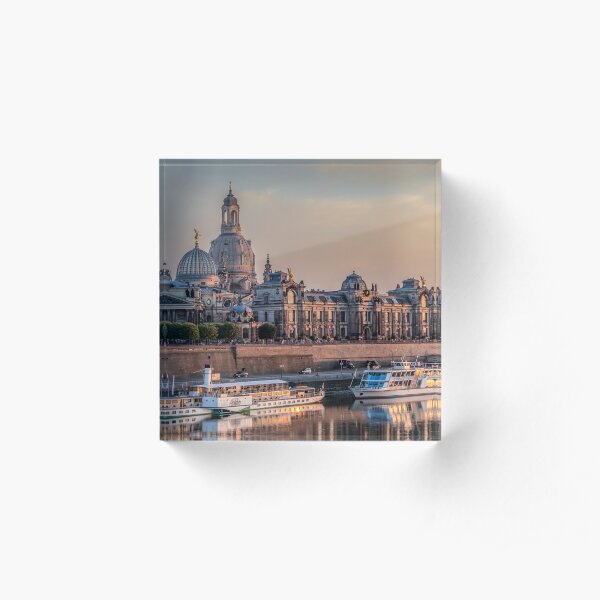 Brühlsche Terrace on the banks of the Elbe in Dresden Acrylic Block