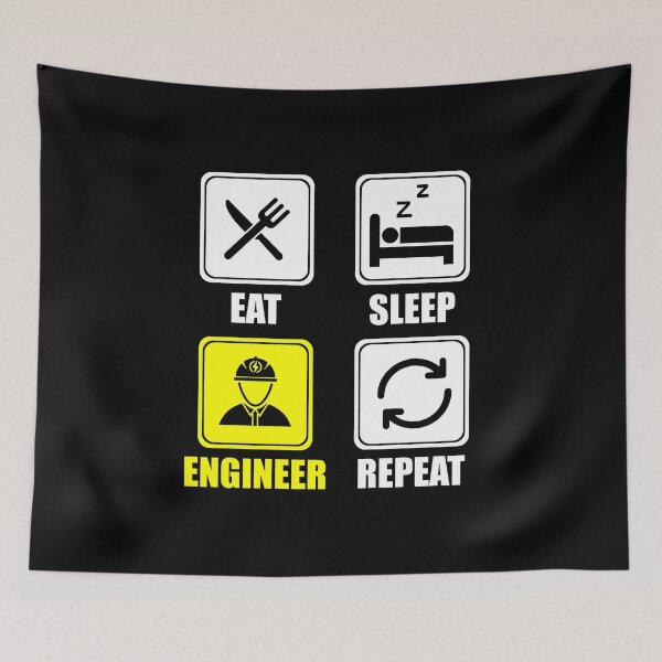 Item preview, Cute Eat Sleep Engineer Repeat Engineering Funny designed and sold by perfectpresents.