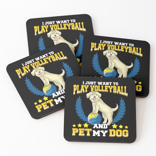 Aperçu de l'œuvre Je veux juste jouer au volleyball et caresser mon chien créée et vendue par perfectpresents.