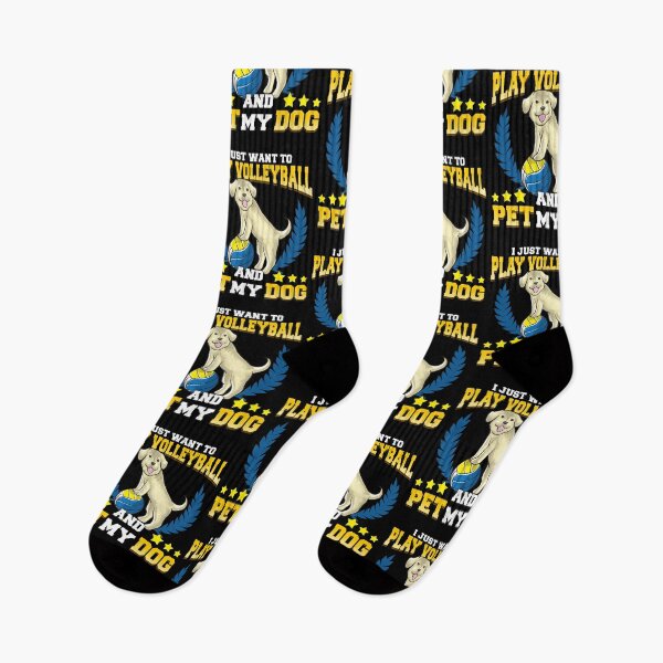 Aperçu de l'œuvre Je veux juste jouer au volleyball et caresser mon chien créée et vendue par perfectpresents.