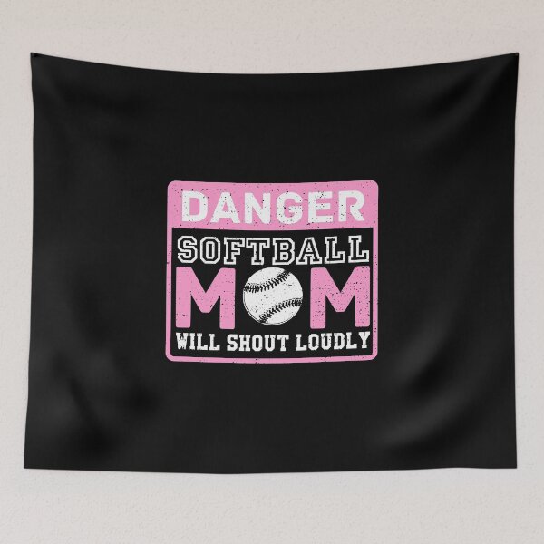 Item preview, Cute & Funny Danger Softball Mom Will Shout Loudly designed and sold by perfectpresents.