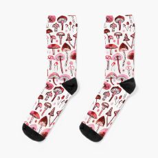 Pink Mushrooms Socks