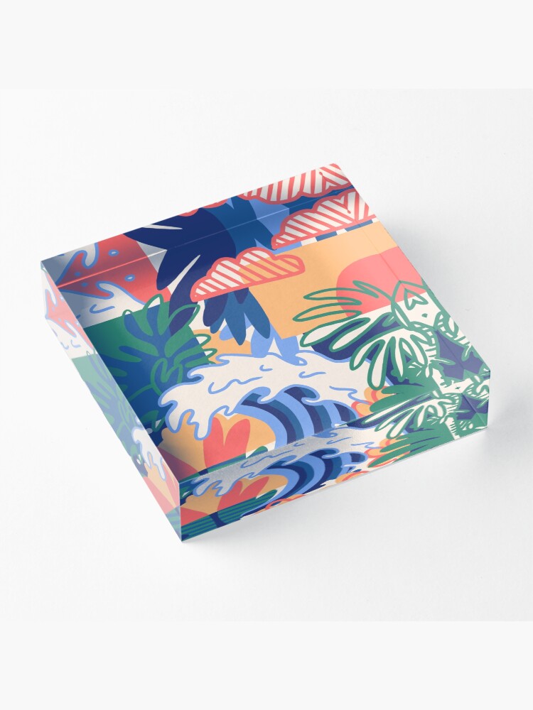 Alternate view of summer cabana Acrylic Block