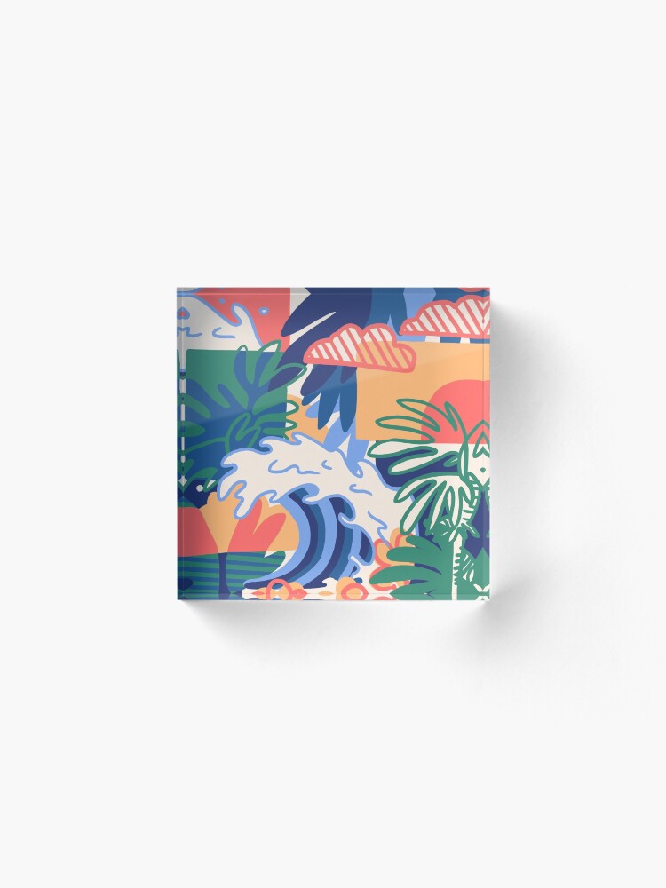 Alternate view of summer cabana Acrylic Block