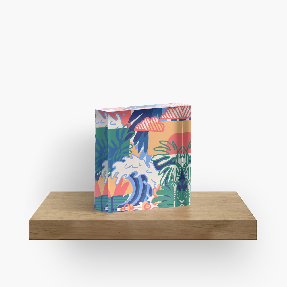 summer cabana Acrylic Block