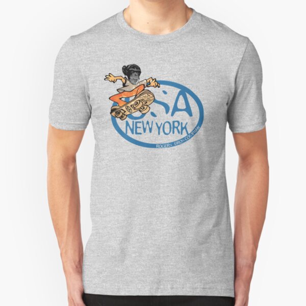 usa new york tshirt skater by rogers bros co Slim Fit T-Shirt