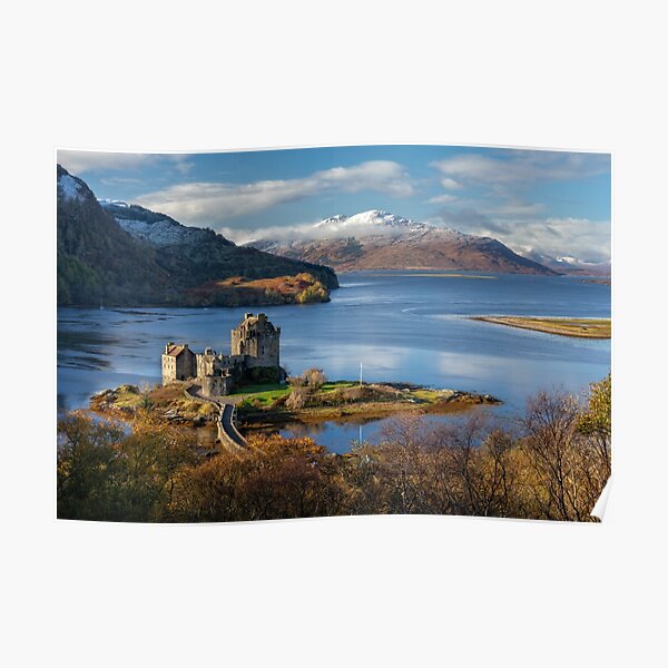 Isle of Skye and Eilean Donan Castle in Autumn. Scotland Poster