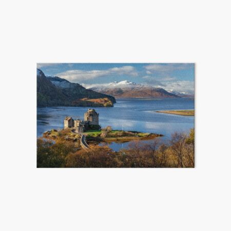 Isle of Skye and Eilean Donan Castle in Autumn. Scotland Art Board Print