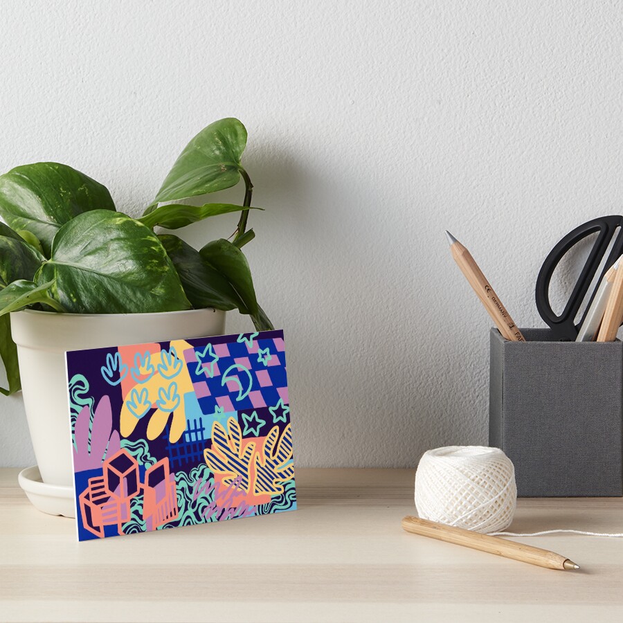 nighttime highway Art Board Print