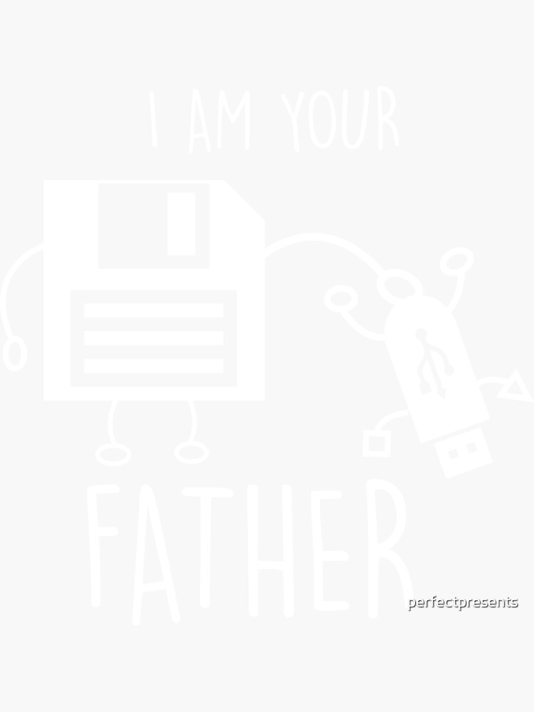 "Cute & Funny USB Floppy Disk I Am Your Father Pun" Sticker by