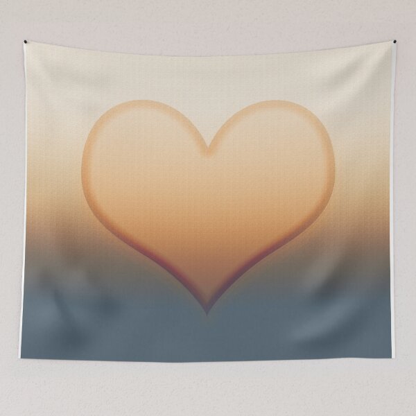 Item preview, Yellow and dark grey blue color Love shape designed and sold by hutofdesigns.