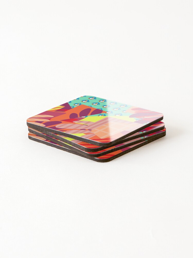 Alternate view of party in my iggy Coasters (Set of 4)