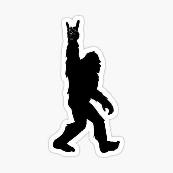 Funny Bigfoot Rock and Roll for Sasquatch Believers Sticker