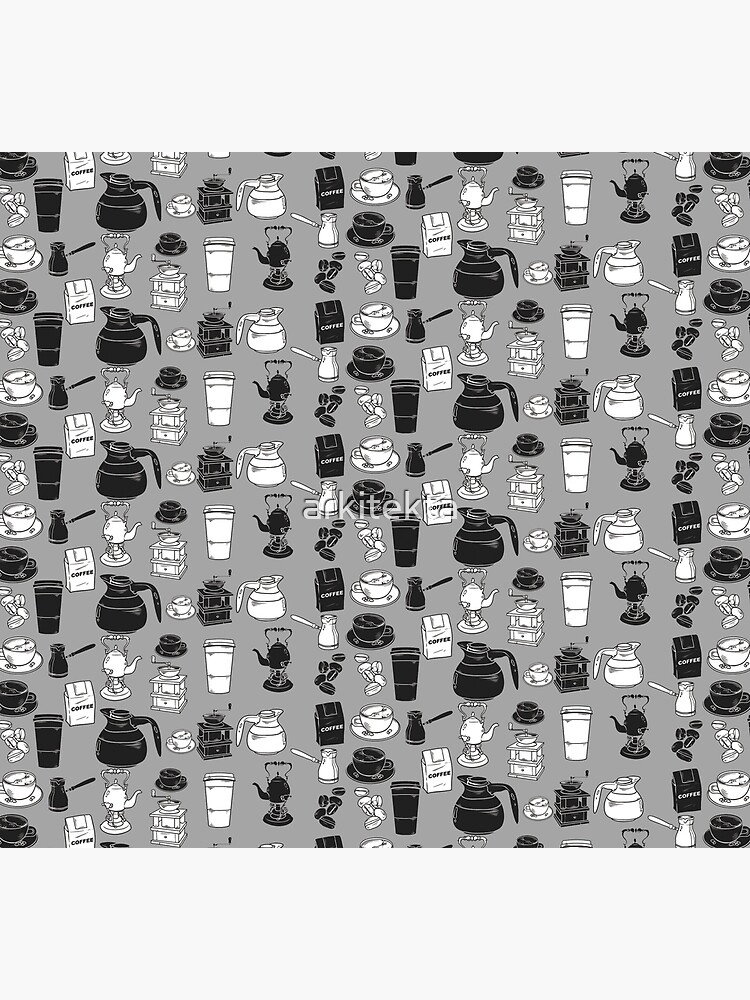 Coffee black and white pattern by arkitekta