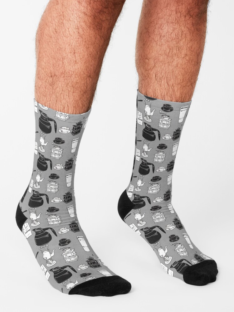 Alternate view of Coffee black and white pattern Socks