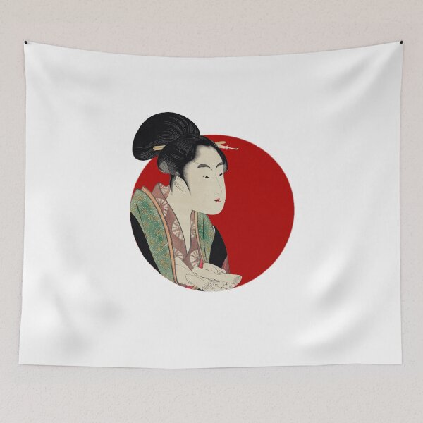 Item preview, Japanese Flag - Woman Reading a Scroll designed and sold by weavernap.