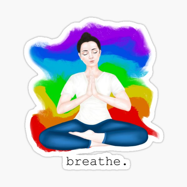 Meditation, breathe. Sticker