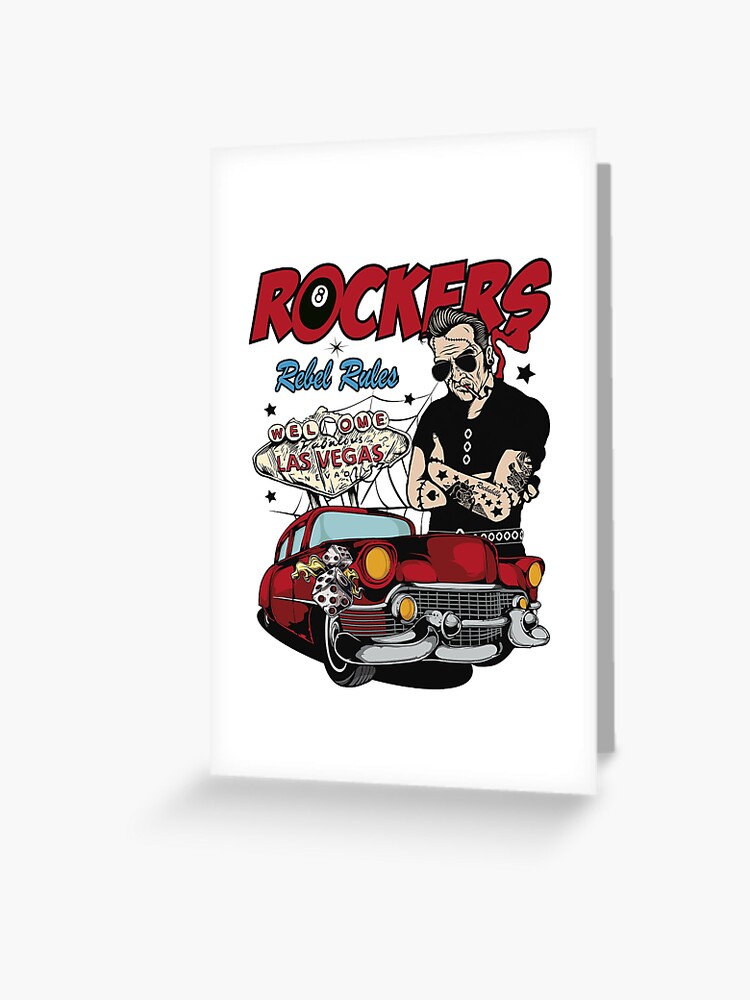 50s Rockabilly Sock Hop Rock and Roll Vintage Doo Wop 60s Rockers |  Greeting Card