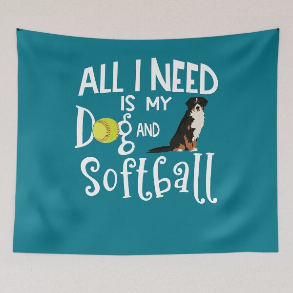 Item preview, Bernese Mountain Dog Gift Softball Player All I Need Is My Dog And Softball designed and sold by tncgifts.