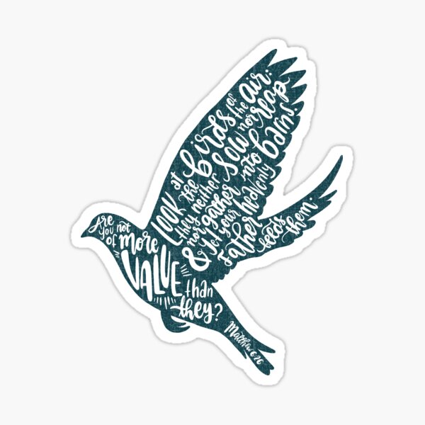 Item preview, Matthew 26:6 - More than the birds (dark teal) designed and sold by NewBranchStudio.
