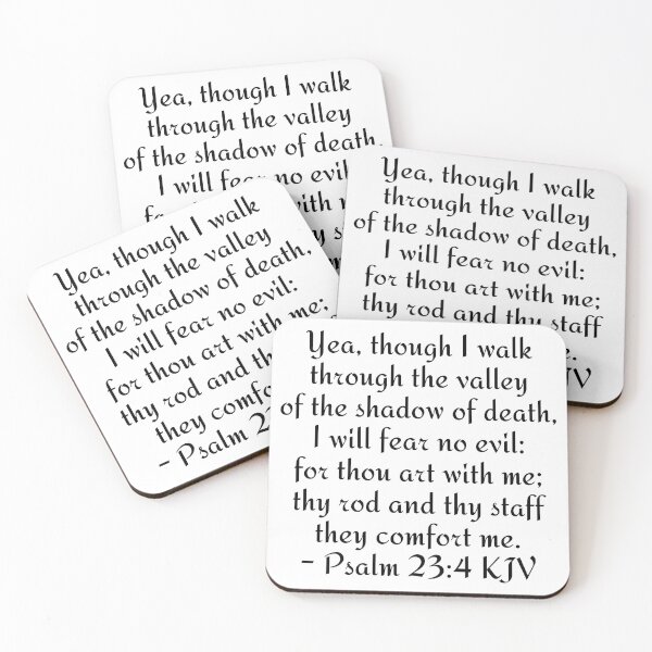 Item preview, Psalm 23:4 KJV - Black Modern Print designed and sold by VerShirts.
