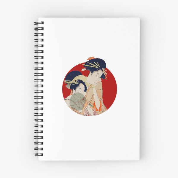 Item preview, Japanese Flag - Courtesans Holding a Fan with Elaborate Hair Ornaments designed and sold by weavernap.