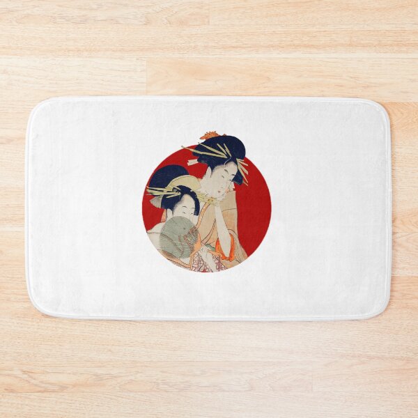 Item preview, Japanese Flag - Courtesans Holding a Fan with Elaborate Hair Ornaments designed and sold by weavernap.