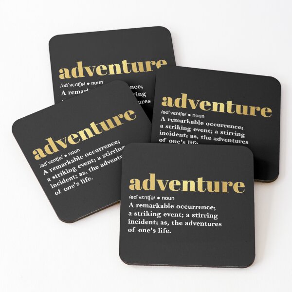 Item preview, ADVENTURE | Dictionary Definition Typographic Statement Design - Gold and Black designed and sold by sagestreet.