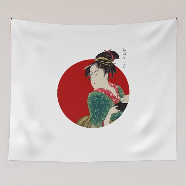 Item preview, Japanese Flag - Woman Serving in a Teahouse designed and sold by weavernap.