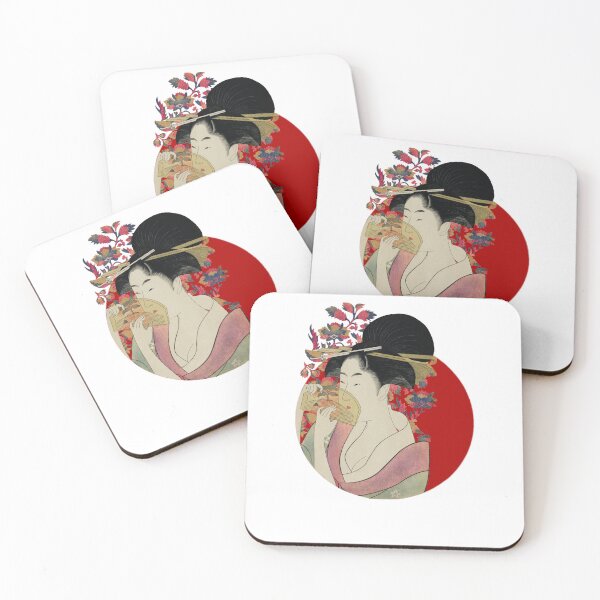 Item preview, Japanese Flag - Portrait of Woman with a Comb designed and sold by weavernap.