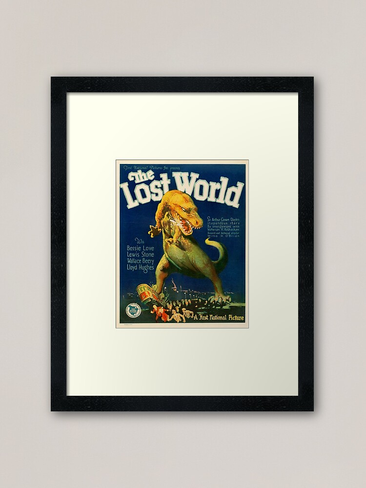 Vintage Hollywood Nostalgia The Lost World Dinosaur Scifi Science Fiction Film Movie Advertisement Poster Framed Art Print By Jnniepce Redbubble