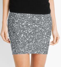Silver Glitter Sparkles Texture Photography Mini Skirt