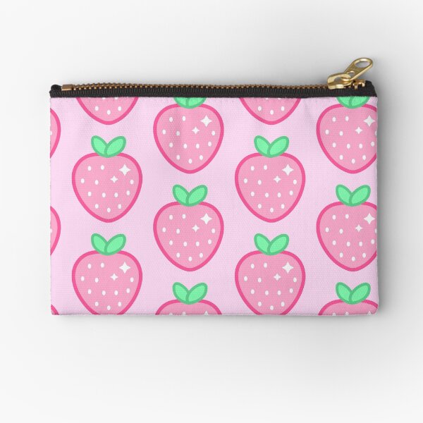 Kawaii Strawberry Anime Sparkle Zipper Pouch