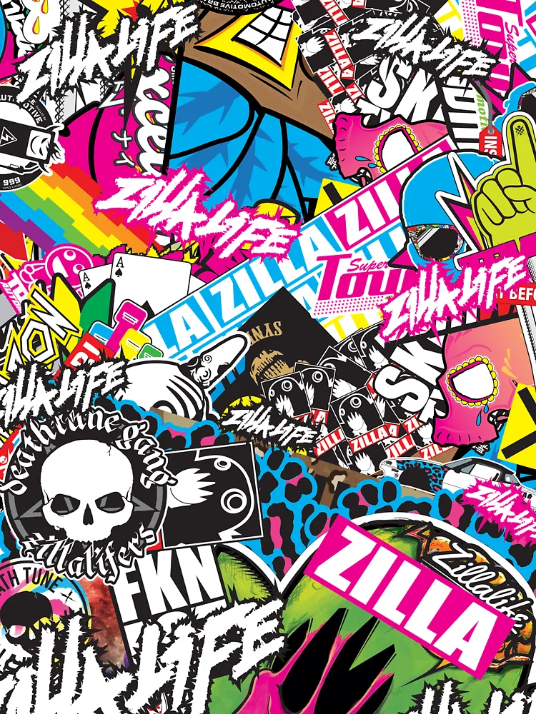 Stickerbomb Art Print by Zillalife