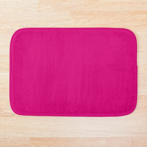 Hot Pink Fuchsia Solid Color Decor Bath Mat
