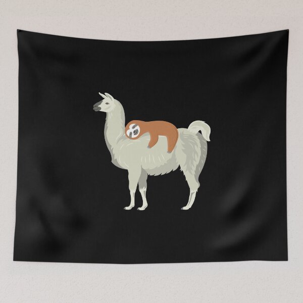 Item preview, Cute & Funny Sloth Sleeping on Llama designed and sold by perfectpresents.