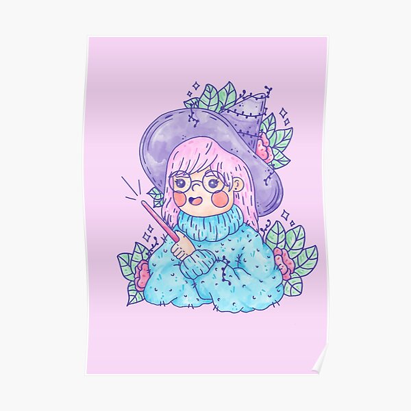 "Magical cute pastel witch" Poster by CuteKatsu Redbubble