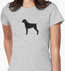Camiseta entallada para mujer Silueta del perro Boxer (s)