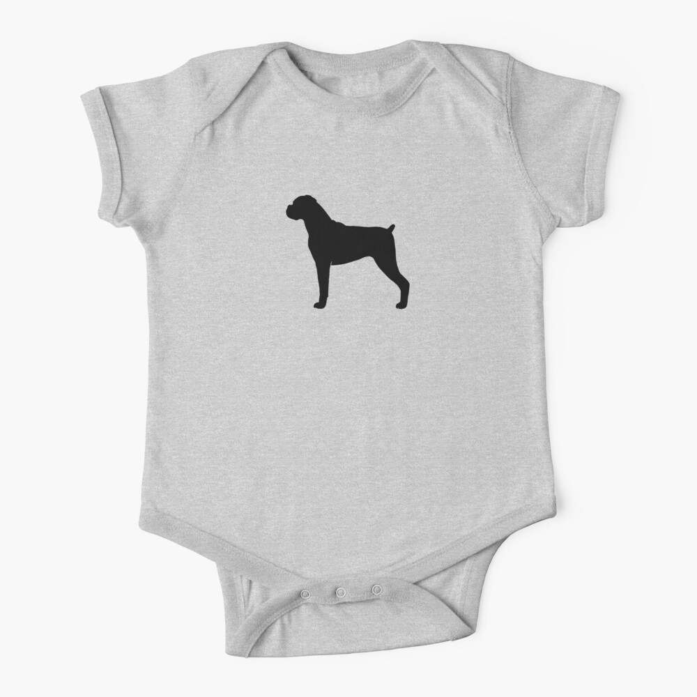 Body Para Bebe Perro Boxer Silueta S De Shortcoffee Redbubble